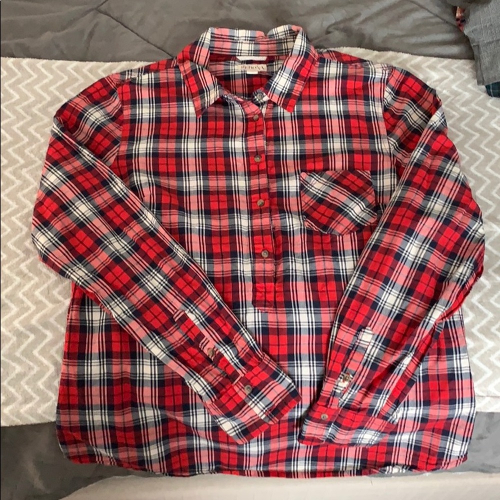 XL Merona Plaid Long Sleeve Shirt